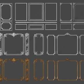 简欧石膏线条3D模型下载